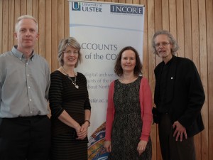 Verne Harris with members of the Accounts of the Conflict project team